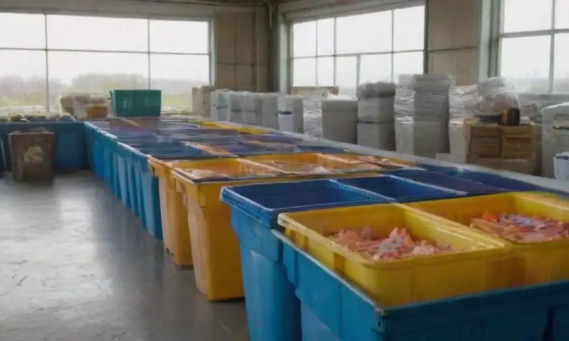 Un centro de reciclaje animado