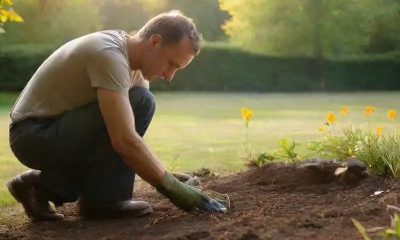 Un jardín soleado con flores vibrantes