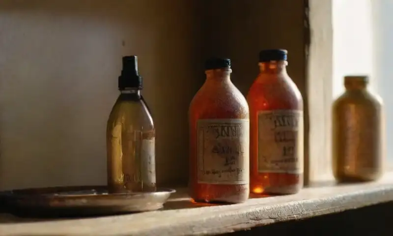 Una mesa de madera desgastada brilla bajo la luz suave de una ventana