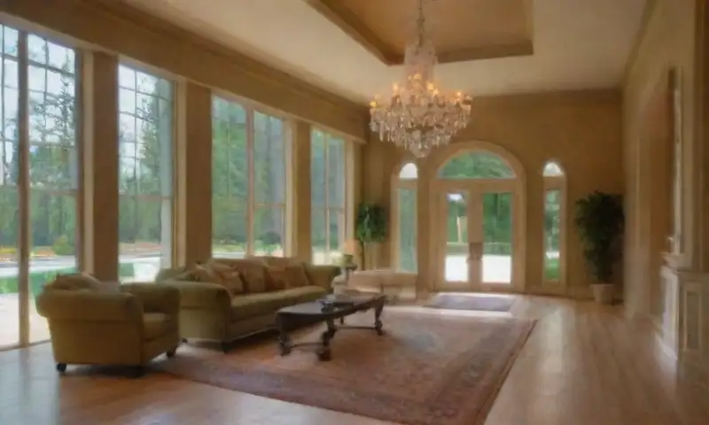 Mansión espaciosa y elegante con jardín cuidado y lujosos interiores que reflejan un estilo de vida refinado