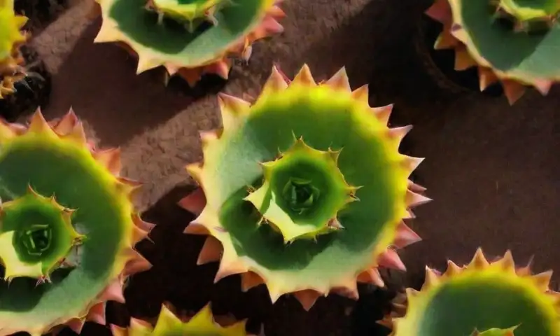 Un vibrante paisaje natural de cactus verdes con espinas