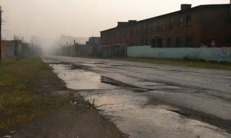 Un paisaje desolador de smog gris