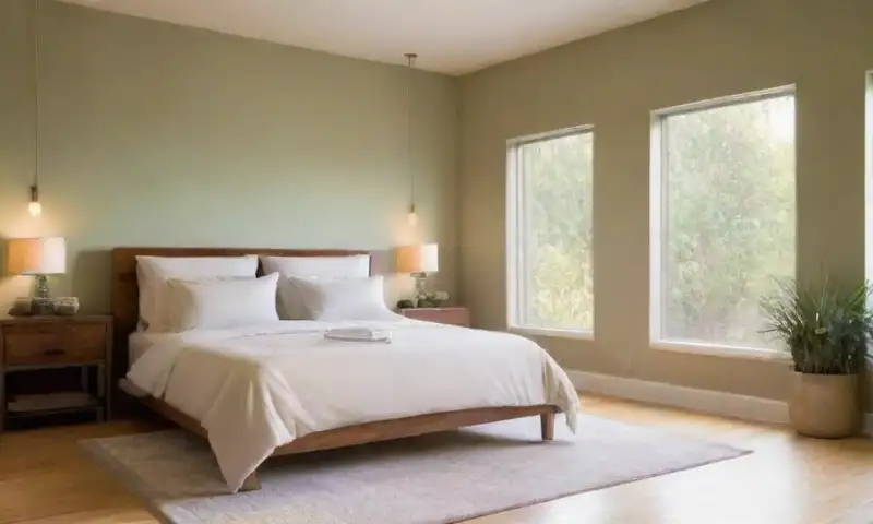 Un espacio sereno y elegante, iluminado por luz natural, con tonos suaves y elementos decorativos que invitan a la relajación