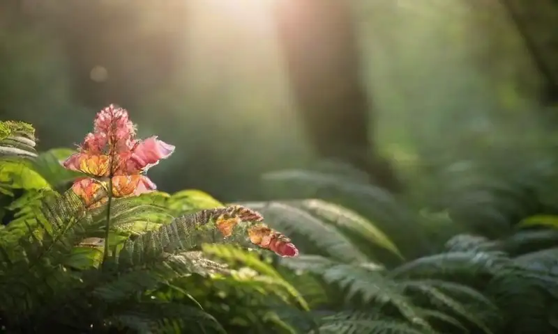 Una escena floral vibrante y luminosa con pétalos delicados