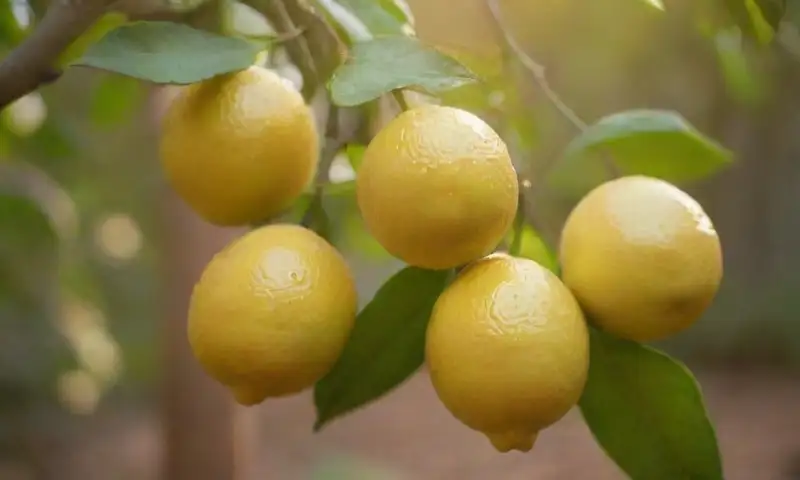 Un vibrante limonero con hojas brillantes