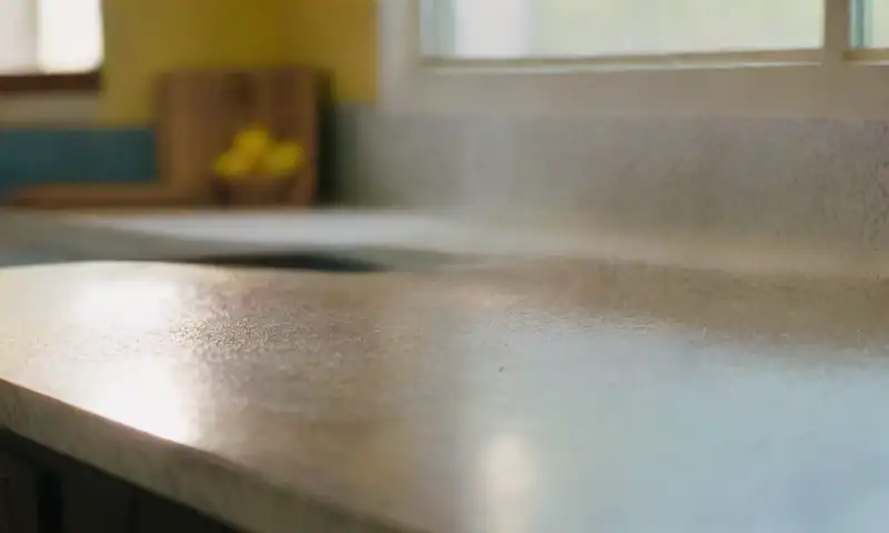Una cocina brillante y soleada con superficies de aluminio manchadas y un ambiente acogedor
