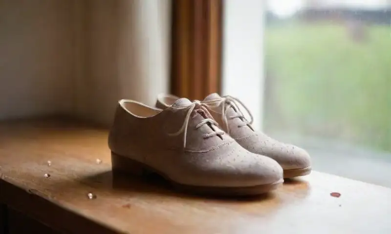Un par de elegantes zapatos de gamuza taupe