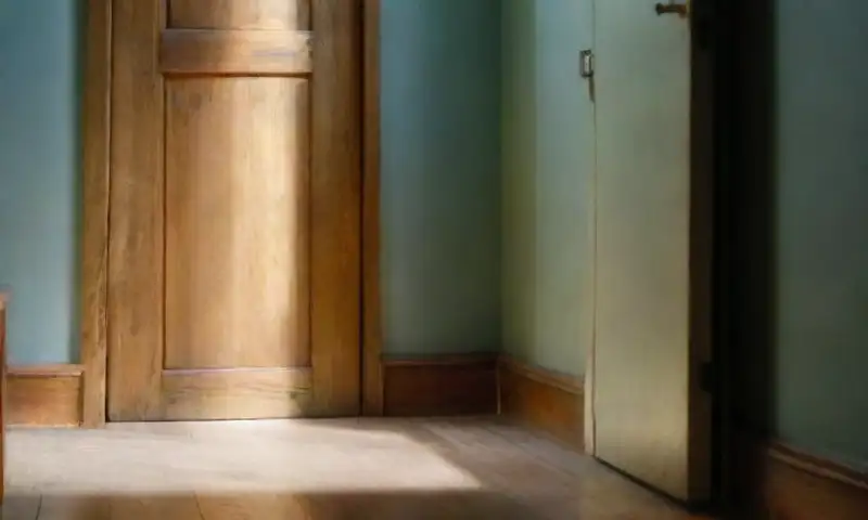 Una puerta de madera rústica