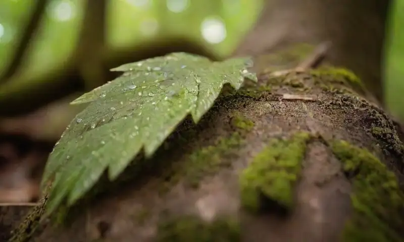 Un primer plano de un castaño de Brasil marchito muestra su lucha por sobrevivir en un ecosistema vibrante