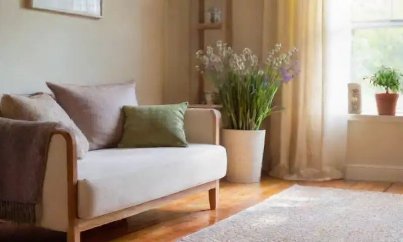 Una sala luminosa y acogedora